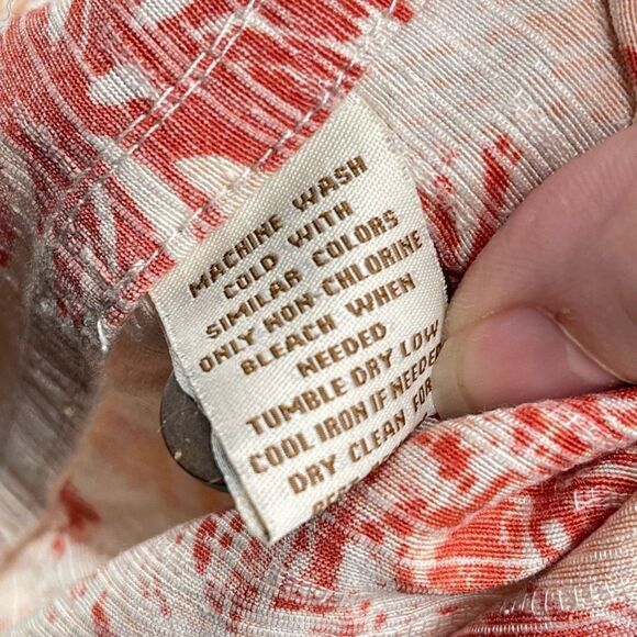 Caribbean Mens Button Up Shirt Pure Silk Palm Tree Short Sleeve Orange Size 3XB - Picture 3 of 9